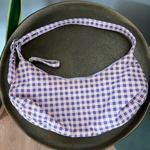 Urban Outfitters Y2K purple checked hobo shoulder bag